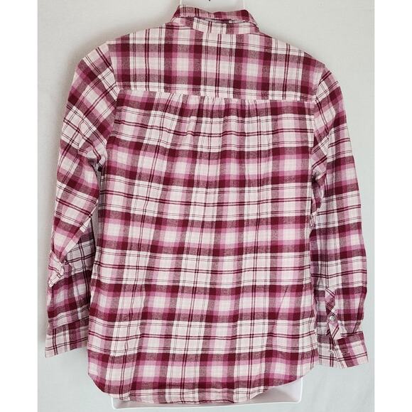 Croft & Barrow Plaid Long Sleeve Button Down Flannel Shirt Women Size Medium - Picture 2 of 12